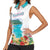 Aloha Hawaii Waikiki Beach Landscape Women Sleeveless Polo Shirt