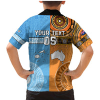 Custom Fiji Tapa And Australia Aboriginal Together Family Matching Mermaid Dress and Hawaiian Shirt LT05 - Polynesian Pride