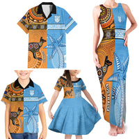 Custom Fiji Tapa And Australia Aboriginal Together Family Matching Tank Maxi Dress and Hawaiian Shirt LT05 - Polynesian Pride