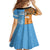 Custom Fiji Tapa And Australia Aboriginal Together Kid Short Sleeve Dress LT05 - Polynesian Pride