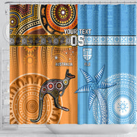 Custom Fiji Tapa And Australia Aboriginal Together Shower Curtain LT05 - Polynesian Pride
