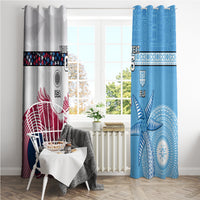 Custom Fiji And USA Palm Tree With Eagle Window Curtain LT05 - Polynesian Pride