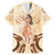 Tonga Women's Day Family Matching Off Shoulder Short Dress and Hawaiian Shirt With Polynesian Pattern LT05 Dad's Shirt - Short Sleeve Beige - Polynesian Pride