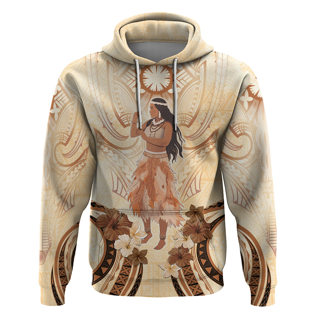 Tonga Women's Day Hoodie With Polynesian Pattern LT05 Pullover Hoodie Beige - Polynesian Pride