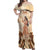 Tonga Women's Day Off Shoulder Maxi Dress With Polynesian Pattern LT05 Women Beige - Polynesian Pride