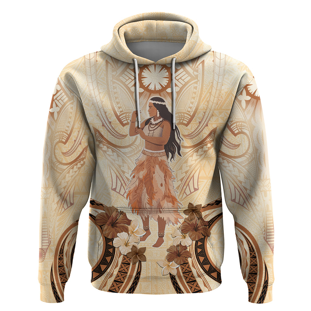 Tonga Women's Day Zip Hoodie With Polynesian Pattern LT05 Pullover Hoodie Beige - Polynesian Pride