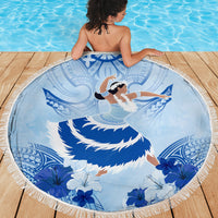 Cook Islands Women's Day Beach Blanket With Polynesian Pattern
