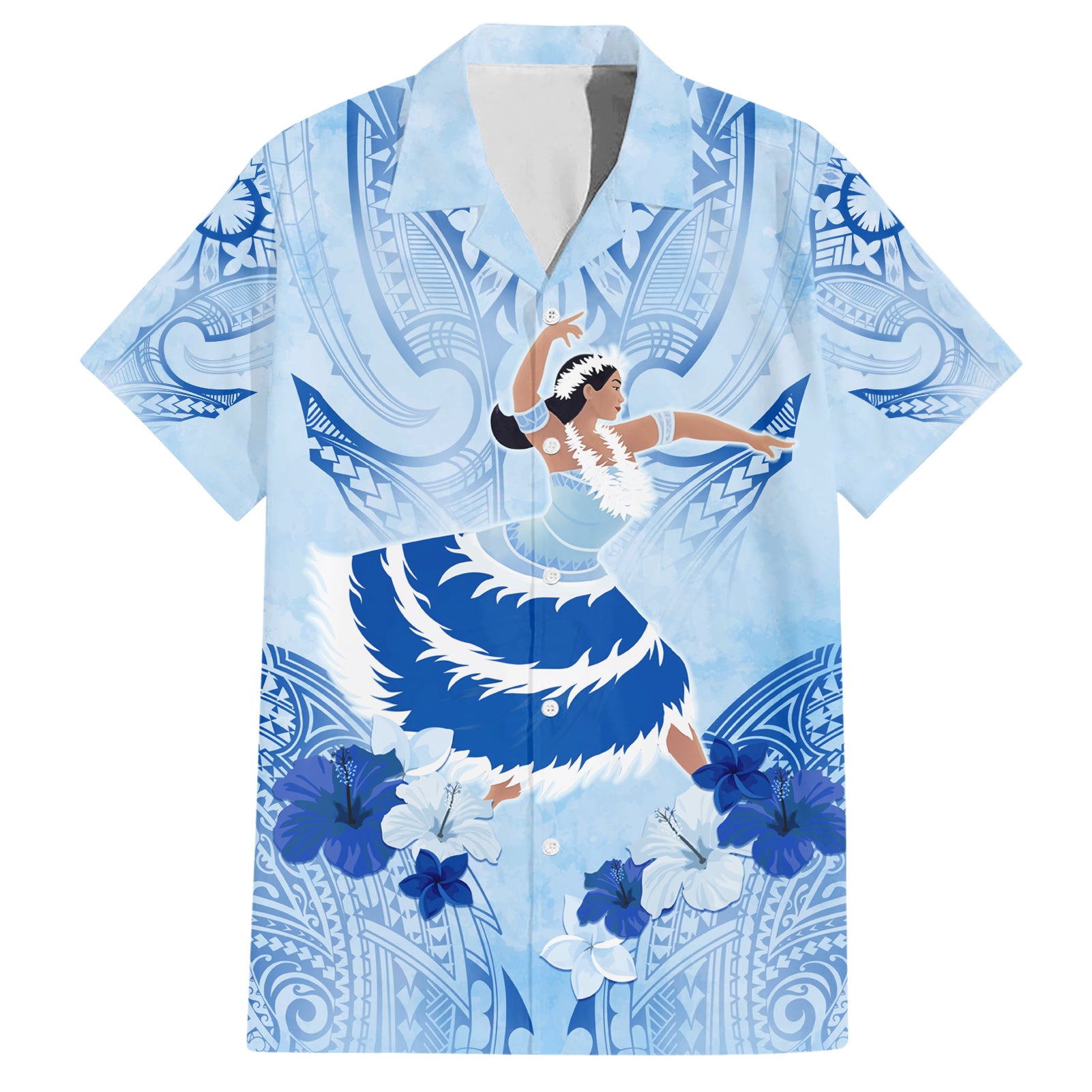 Cook Islands Women's Day Hawaiian Shirt With Polynesian Pattern LT05 Blue - Polynesian Pride