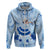 Cook Islands Women's Day Hoodie With Polynesian Pattern LT05 Zip Hoodie Blue - Polynesian Pride