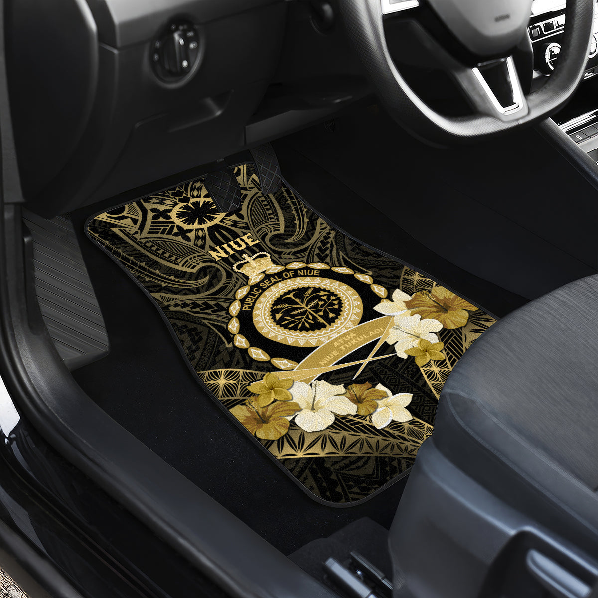Niue Women's Day Car Mats With Polynesian Pattern