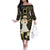 Niue Women's Day Family Matching Off Shoulder Long Sleeve Dress and Hawaiian Shirt With Polynesian Pattern LT05 Mom's Dress Gold - Polynesian Pride