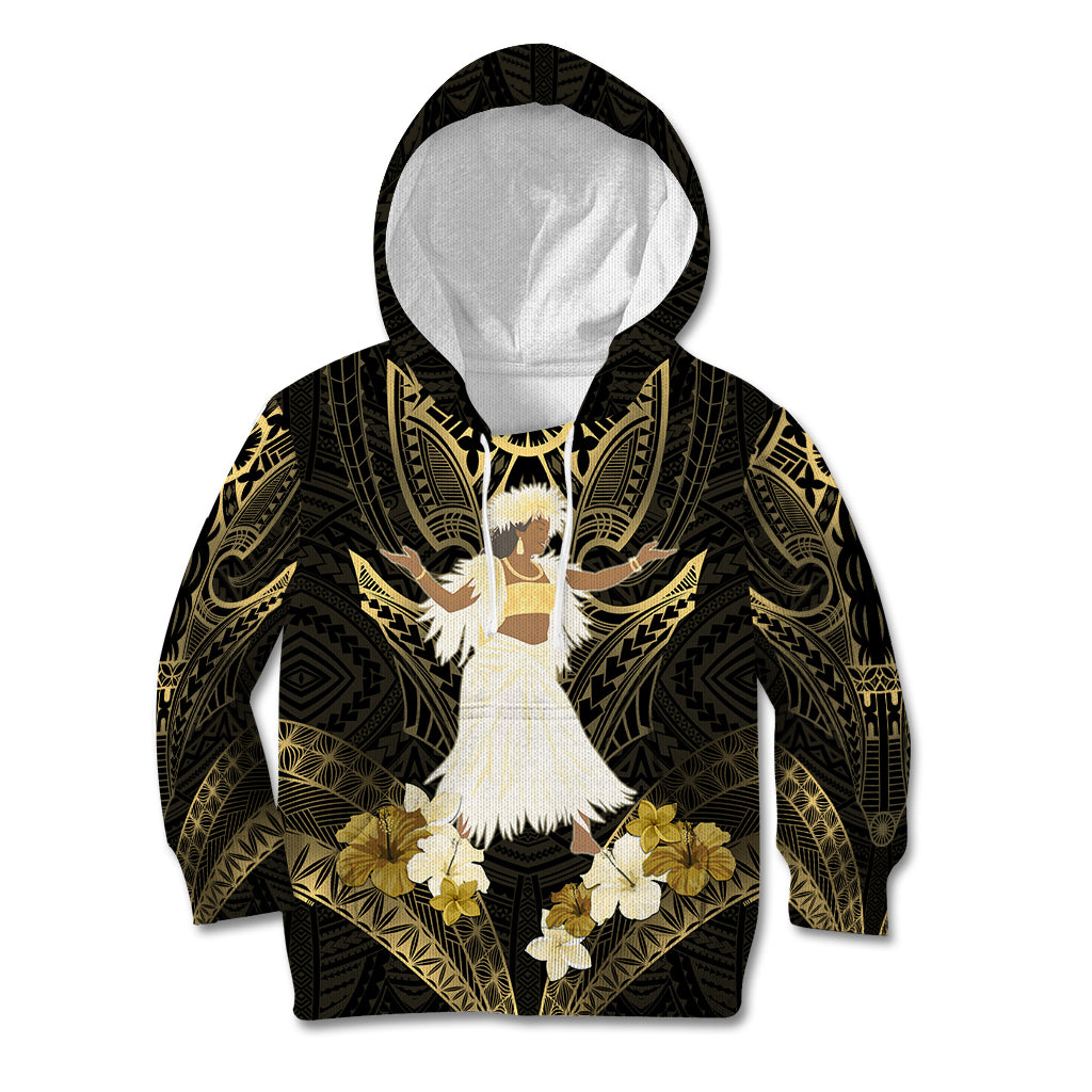 Niue Women's Day Kid Hoodie With Polynesian Pattern LT05 Hoodie Gold - Polynesian Pride