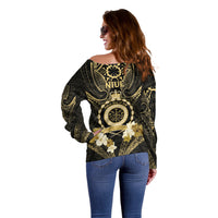 Niue Women's Day Off Shoulder Sweater With Polynesian Pattern LT05 - Polynesian Pride