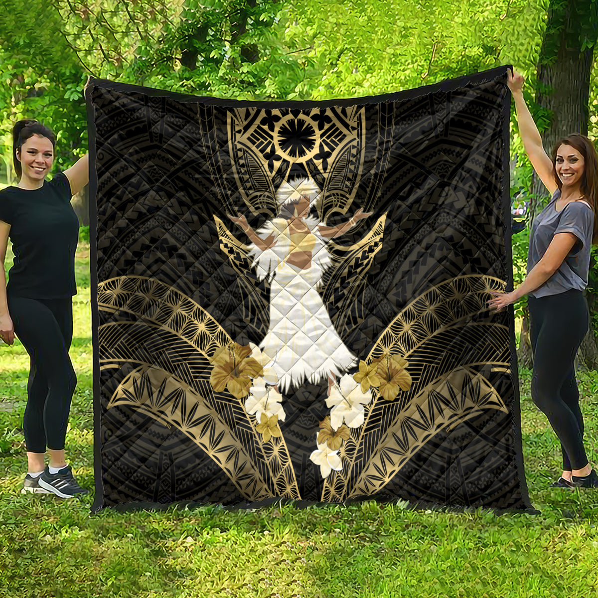 Niue Women's Day Quilt With Polynesian Pattern