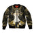 Niue Women's Day Sleeve Zip Bomber Jacket With Polynesian Pattern LT05 Unisex Gold - Polynesian Pride