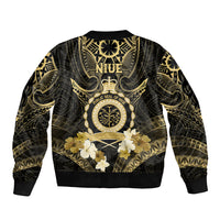 Niue Women's Day Sleeve Zip Bomber Jacket With Polynesian Pattern LT05 - Polynesian Pride
