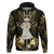 Niue Women's Day Zip Hoodie With Polynesian Pattern LT05 Zip Hoodie Gold - Polynesian Pride