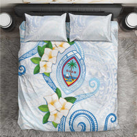 Guam Chamorro Bedding Set Guasali Flowers Curves Style LT05 Blue - Polynesian Pride