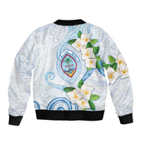Guam Chamorro Bomber Jacket Guasali Flowers Curves Style
