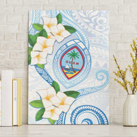 Guam Chamorro Canvas Wall Art Guasali Flowers Curves Style LT05 Without Frame Blue - Polynesian Pride