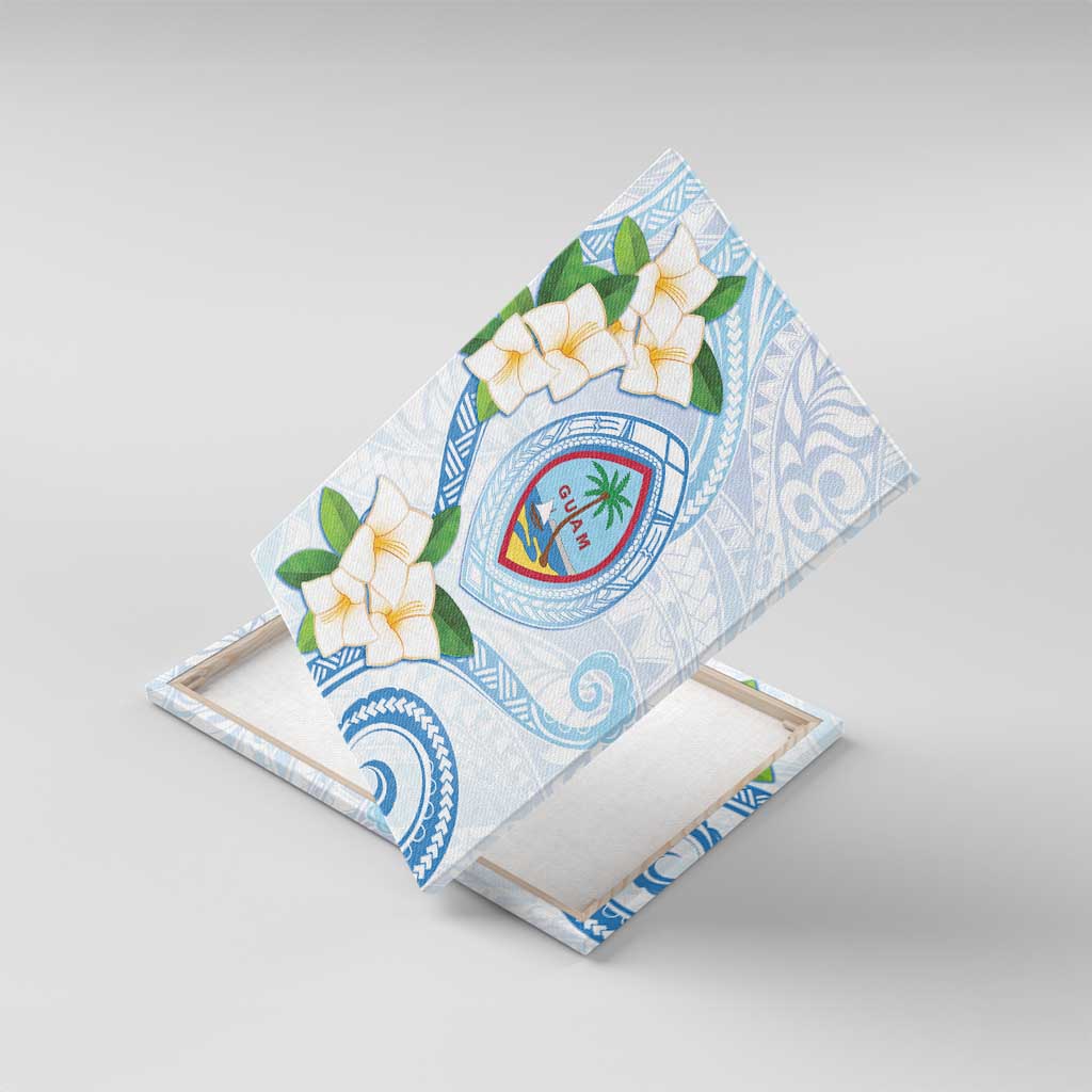 Guam Chamorro Canvas Wall Art Guasali Flowers Curves Style LT05 With Frame Blue - Polynesian Pride