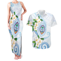 Guam Chamorro Couples Matching Tank Maxi Dress and Hawaiian Shirt Guasali Flowers Curves Style