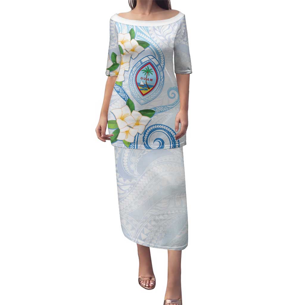 Guam Chamorro Family Matching Puletasi and Hawaiian Shirt Guasali Flowers Curves Style