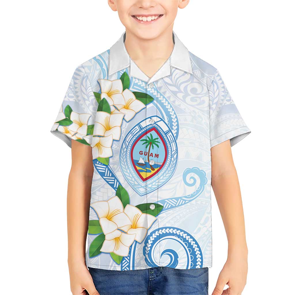 Guam Chamorro Family Matching Short Sleeve Bodycon Dress and Hawaiian Shirt Guasali Flowers Curves Style LT05 Son's Shirt Blue - Polynesian Pride
