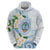 Guam Chamorro Hoodie Guasali Flowers Curves Style