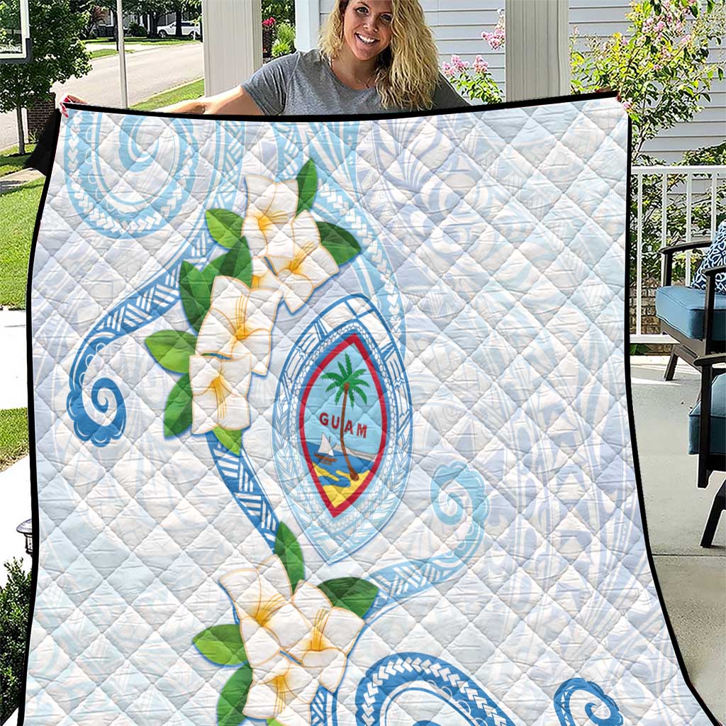 Guam Chamorro Quilt Guasali Flowers Curves Style LT05 Blue - Polynesian Pride