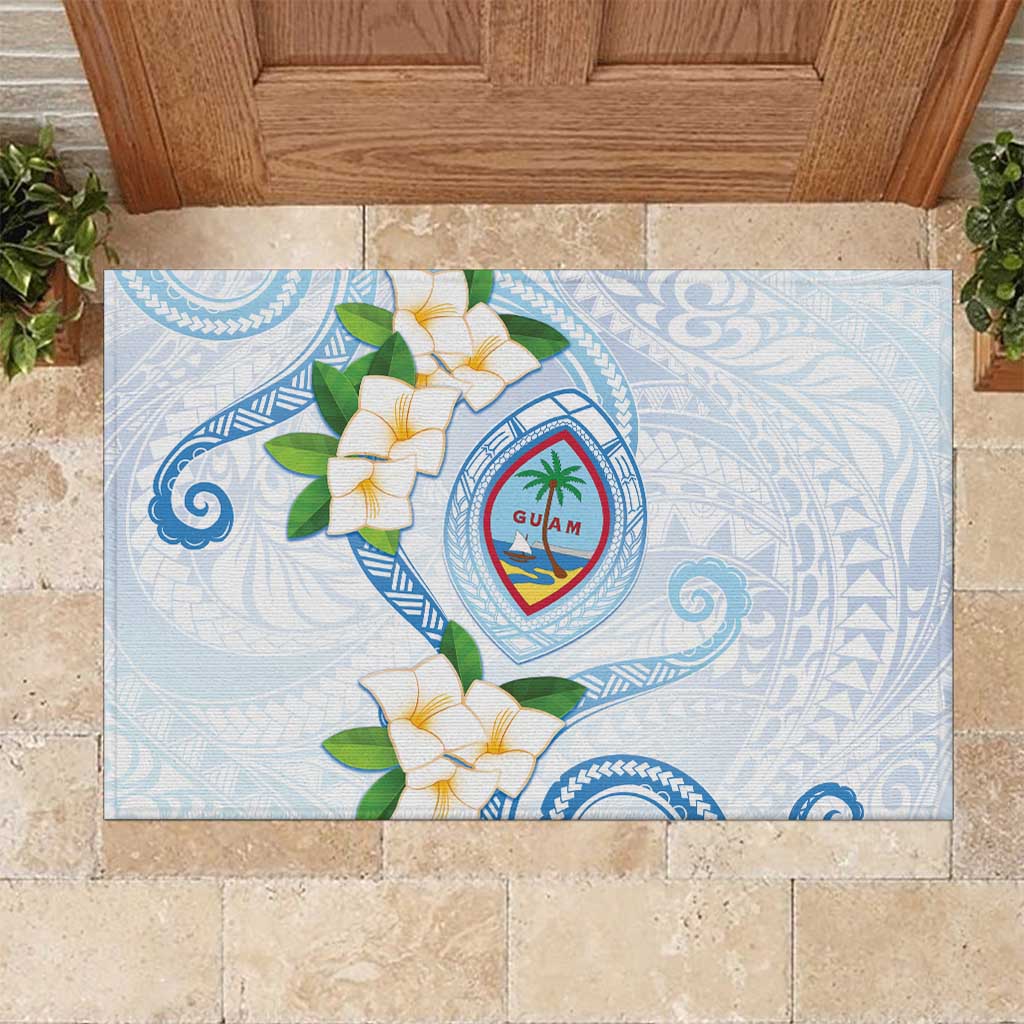 Guam Chamorro Rubber Doormat Guasali Flowers Curves Style