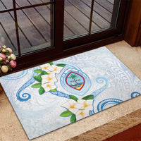 Guam Chamorro Rubber Doormat Guasali Flowers Curves Style