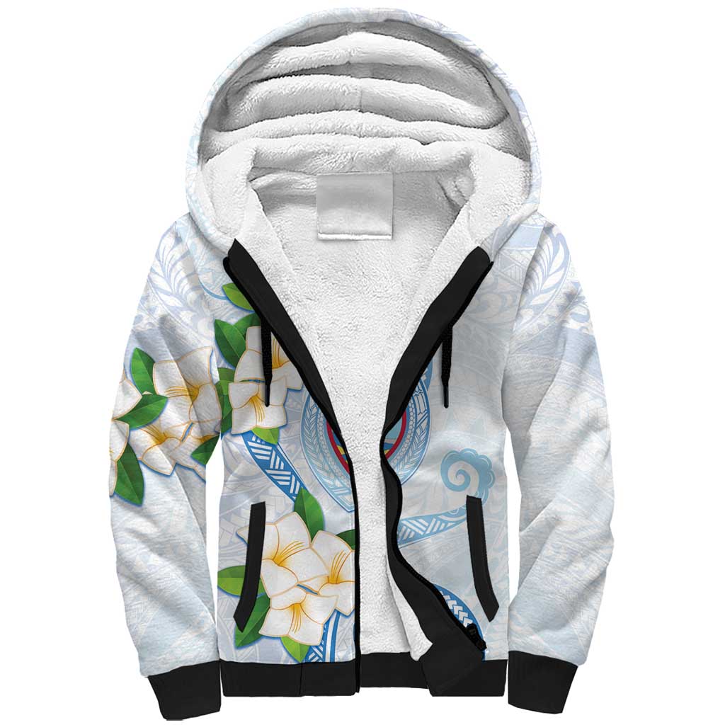 Guam Chamorro Sherpa Hoodie Guasali Flowers Curves Style