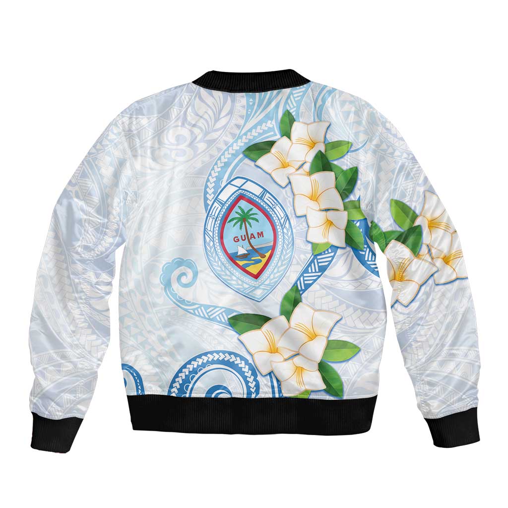 Guam Chamorro Sleeve Zip Bomber Jacket Guasali Flowers Curves Style
