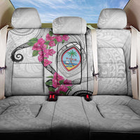 Guam Chamorro Back Car Seat Cover Curves Polynesian Tattoo Mix Bougainvillea LT05 One Size White - Polynesian Pride