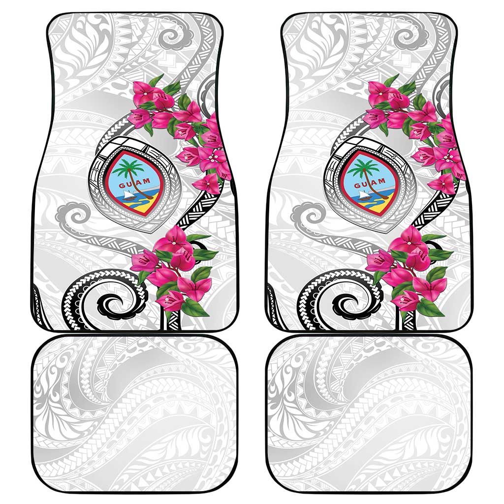 Guam Chamorro Car Mats Curves Polynesian Tattoo Mix Bougainvillea