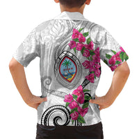 Guam Chamorro Family Matching Long Sleeve Bodycon Dress and Hawaiian Shirt Curves Polynesian Tattoo Mix Bougainvillea LT05 - Polynesian Pride