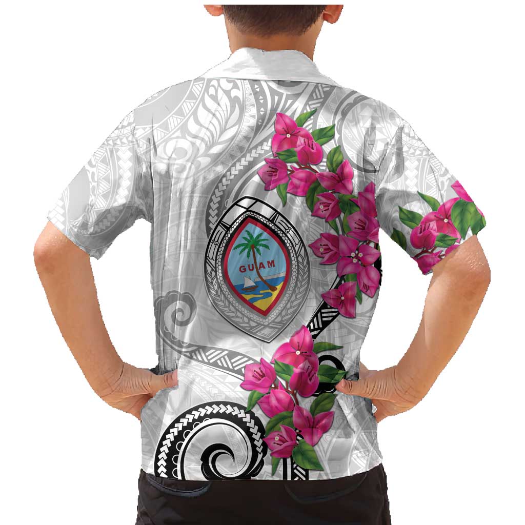 Guam Chamorro Family Matching Mermaid Dress and Hawaiian Shirt Curves Polynesian Tattoo Mix Bougainvillea LT05 - Polynesian Pride