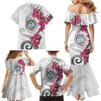Guam Chamorro Family Matching Mermaid Dress and Hawaiian Shirt Curves Polynesian Tattoo Mix Bougainvillea LT05 - Polynesian Pride