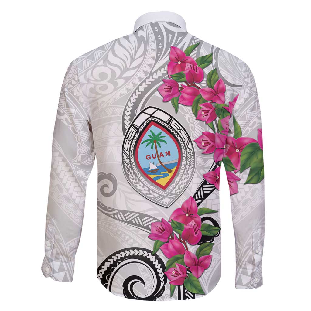 Guam Chamorro Family Matching Off Shoulder Maxi Dress and Hawaiian Shirt Curves Polynesian Tattoo Mix Bougainvillea