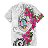 Guam Chamorro Family Matching Puletasi and Hawaiian Shirt Curves Polynesian Tattoo Mix Bougainvillea LT05 - Polynesian Pride