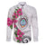 Guam Chamorro Family Matching Short Sleeve Bodycon Dress and Hawaiian Shirt Curves Polynesian Tattoo Mix Bougainvillea