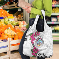 Guam Chamorro Grocery Bag Curves Polynesian Tattoo Mix Bougainvillea