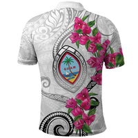 Guam Chamorro Polo Shirt Curves Polynesian Tattoo Mix Bougainvillea LT05 - Polynesian Pride