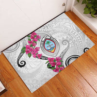 Guam Chamorro Rubber Doormat Curves Polynesian Tattoo Mix Bougainvillea