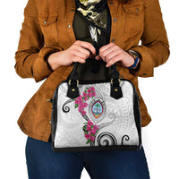 Guam Chamorro Shoulder Handbag Curves Polynesian Tattoo Mix Bougainvillea