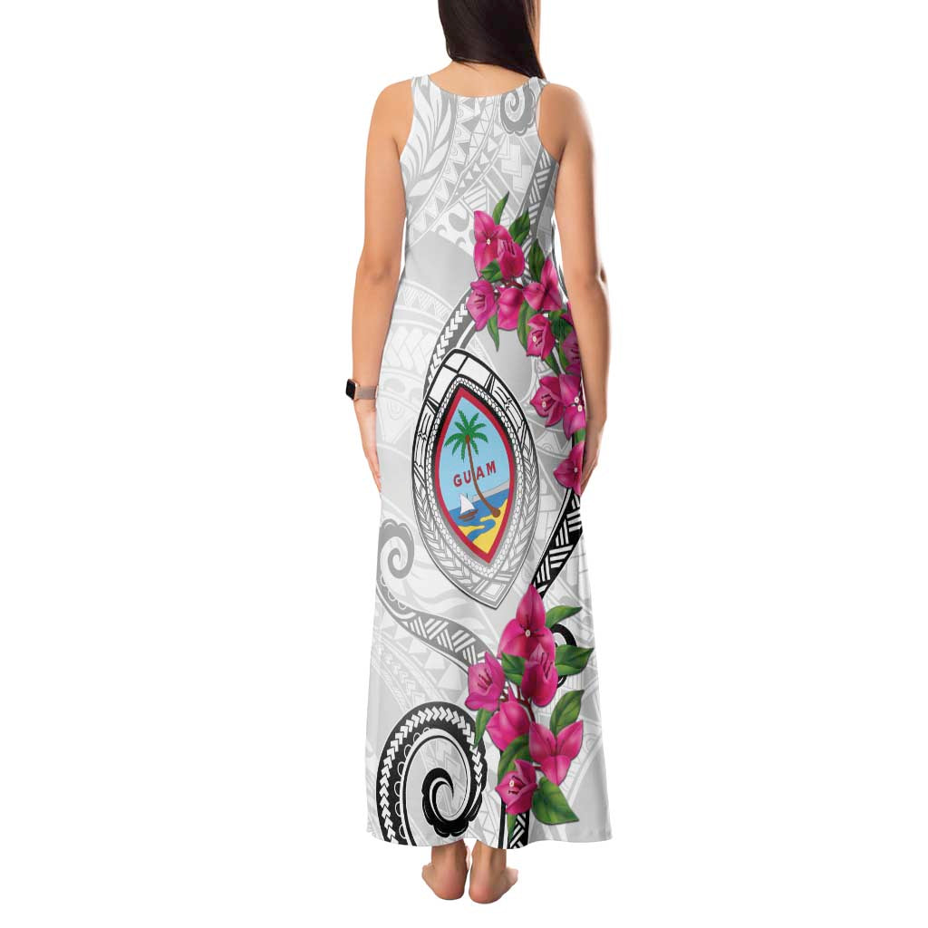 Guam Chamorro Tank Maxi Dress Curves Polynesian Tattoo Mix Bougainvillea LT05 - Polynesian Pride