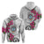 Guam Chamorro Zip Hoodie Curves Polynesian Tattoo Mix Bougainvillea