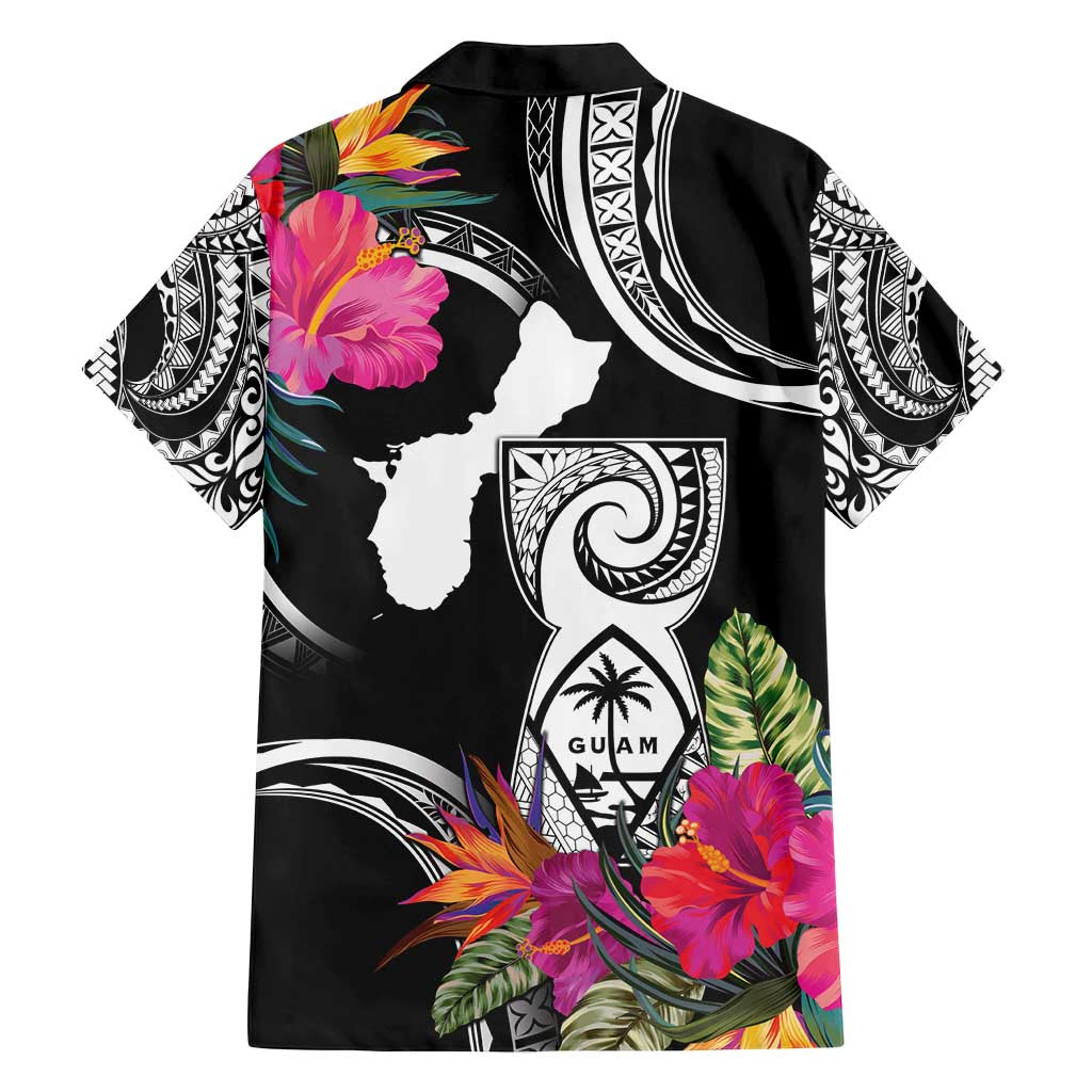 Hafa Adai Guam Family Matching Long Sleeve Bodycon Dress and Hawaiian Shirt Polynesian Tattoo Tropical Flowers LT05 - Polynesian Pride