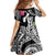Hafa Adai Guam Kid Short Sleeve Dress Polynesian Tattoo Tropical Flowers